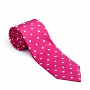 Brooks Brothers Tie in Pink with White Dots Silk 61x3.75 NWT